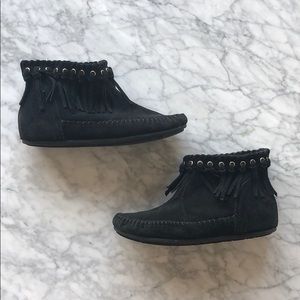 Black Suede Moccasins